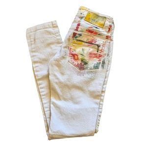 Don't Cry Milan Italian White Art Jeans TG 26 Mod Clivia Low Rise Size 26 Skinny